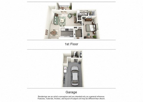1 Bed 1 Bath Floor Plan | 807 Sq. Ft.at Aston at Cinco Ranch, Texas