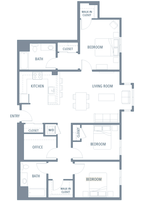 C3 Floor Plan at Aventine, Hercules, 94547
