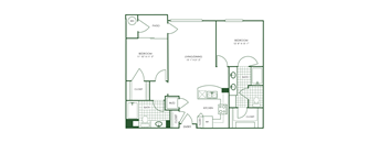 2 Bed 2 Bath Floor Plan | 1,168 Sq. Ft. at Sorrel at Warner Center, Woodland Hills, 91367