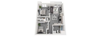 2 Bedroom Floor plan at Olive DTLA, California