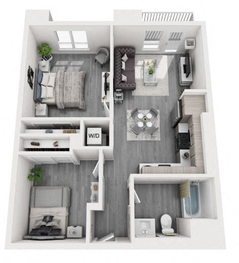2 Bedroom Floor plan at Olive DTLA, California