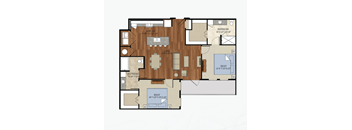 B2 ALT 4 Floor Plan | 1,190 Sq. Ft. at Abstract at Design District, Texas