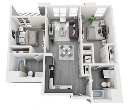 2 Bedroom plan at Olive DTLA, Los Angeles, CA, 90015
