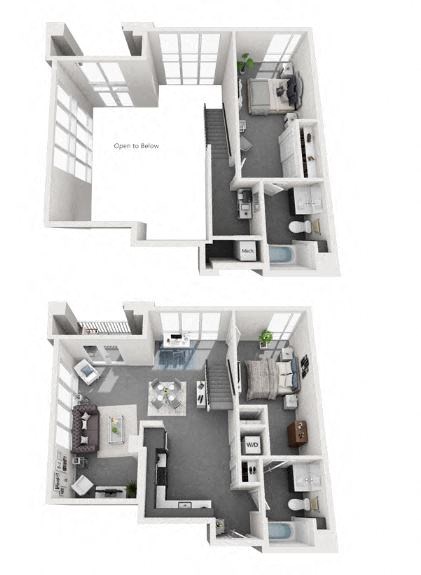 2 Bedroom Floor plan at Olive DTLA, Los Angeles, California