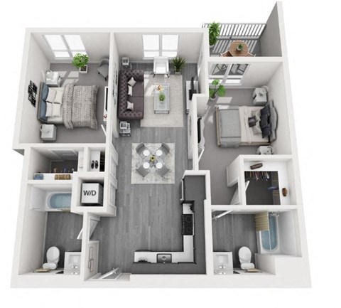 2 Bedroom plan at Olive DTLA, Los Angeles, CA
