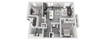 2 Bedroom Floor plan  at Olive DTLA, California, 90015