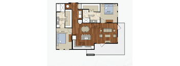 B3 ALT 2 Floor Plan | 1,284 Sq. Ft. at Abstract at Design District, Dallas, 75207