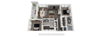 B3 Floor Plan | 1,257 Sq. Ft. at Abstract at Design District, Texas