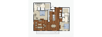 B4 Floor Plan | 1,498 Sq. Ft. at Abstract at Design District, Dallas, Texas