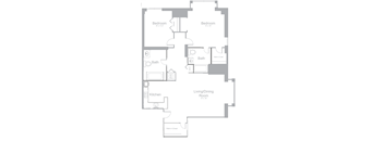 B5 2 Bed 2 Baths Floor Plan | 1,134 Sq. Ft.  at Amelia, Quincy, Massachusetts