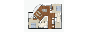 B7 Floor Plan | 1,167 Sq. Ft. at Abstract at Design District, Dallas