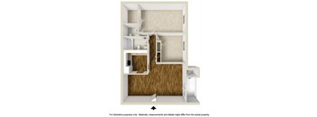 2 Bed 1.5 Bath Floor Plan | 1,045 Sq. Ft. at Rosemont Square Apartments, Randolph, Massachusetts