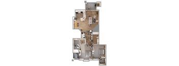 a birds eye view of a floor plan of a house