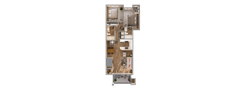 a 3d rendering of a floor plan of a house
