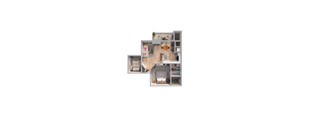 1 Bed 1 Bath Floor Plan |818 Sq. Ft. at Ashford Belmar Apartments, Lakewood, CO 80226