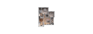 a stylized floor plan of a 2100 sq ft apartment  at The Links at Plum Creek, Castlerock, CO