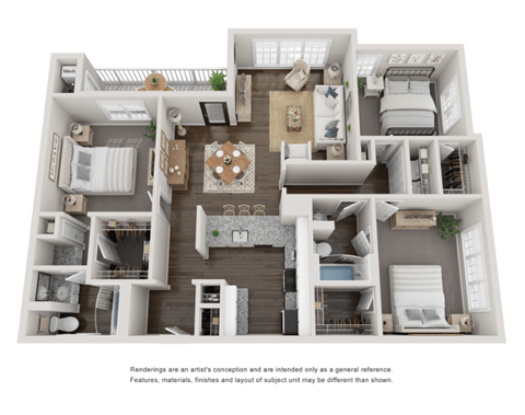 3 Bed 2 Bath Floor Plan | 1,372 Sq. Ft. 3 Bed 2 Bath Floor Plan | 1,372 Sq. Ft. at Willowest in Collier Hills, Atlanta, GA