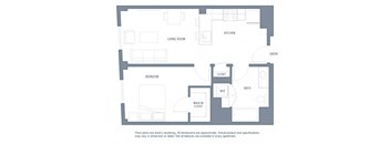 1 bedroom floor plan | Aventine Apartments Hercules CA