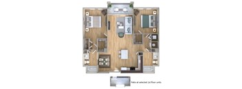 a floor plan of a home with a bedroom and a living room