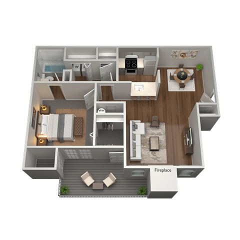 1 Bed 1 Bath Floor Plan | 807 Sq. Ft. at The Annaline in TN 37217