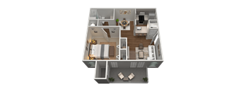 1 Bed 1 Bath Floor Plan | 672 Sq. Ft. at The Annaline in Nashville, Tennessee 37217