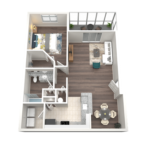 1 Bed 1 Bath Floor Plan | 822 Sq. Ft. at Verona at Boynton Beach in Boynton Beach, FL 33426