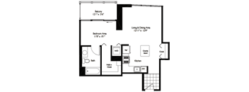 Tides | 0 Bed | 1 Bath | 09 Tides at Shoreham and Tides, Chicago