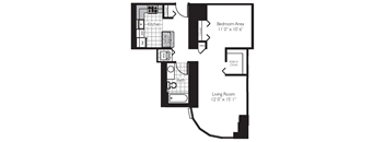 Shoreham | 0 Bed | 1 Bath | Convertible 14 at Shoreham and Tides, Chicago, 60601