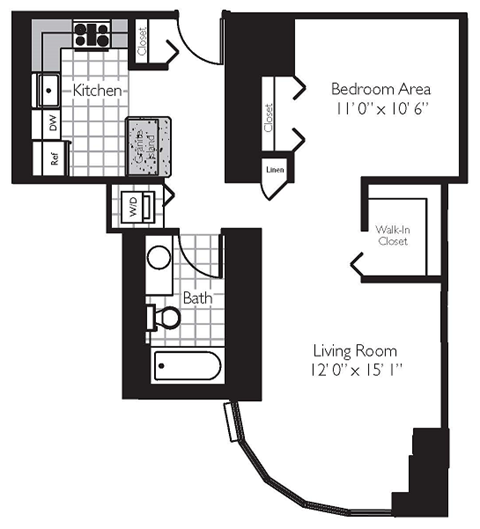 Shoreham | 0 Bed | 1 Bath | Convertible 14 at Shoreham and Tides, Chicago, 60601