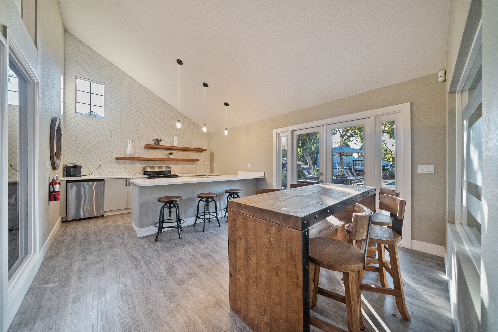 Kitchen area in clubhouse at Bay Village, Vallejo, CA, 94590