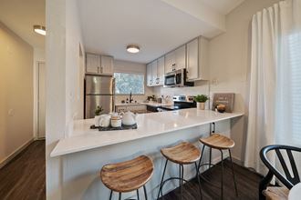 Kitchen with upgraded counter tops and stainless steel appliances