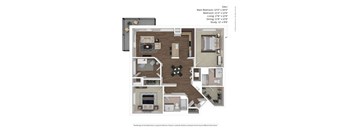 2 Bed 2 Bath Floor Plan | 1,517 Sq. Ft. at Avant at the Arboretum, Lisle, IL
