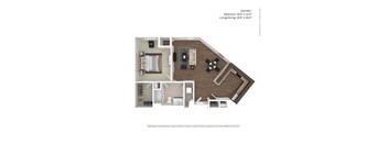 1  Bed  1  Bath  Floor Plan | 875 Sq. Ft at Avant at the Arboretum, Illinois 60532