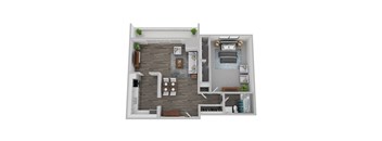 1 Bed 1 Bath Floor Plan | 900 Sq. Ft. at The Rays at Vegas Towers Apartments, Las Vegas, NV