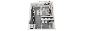 Studio Floor plan at Olive DTLA, Los Angeles, California