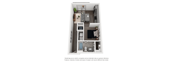 E1 Floor Plan | 531 Sq. Ft. at Abstract at Design District, Dallas, TX