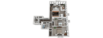 East 2 Bedroom Floor Plan | 1,025 Sq. Ft. at The Montrose Apartments in Chicago, IL