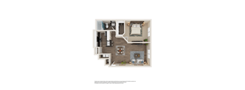 1 Bed 1 Bath Floor Plan | 721 Sq. Ft. at Element Deer Valley in Phoenix, AZ 85027