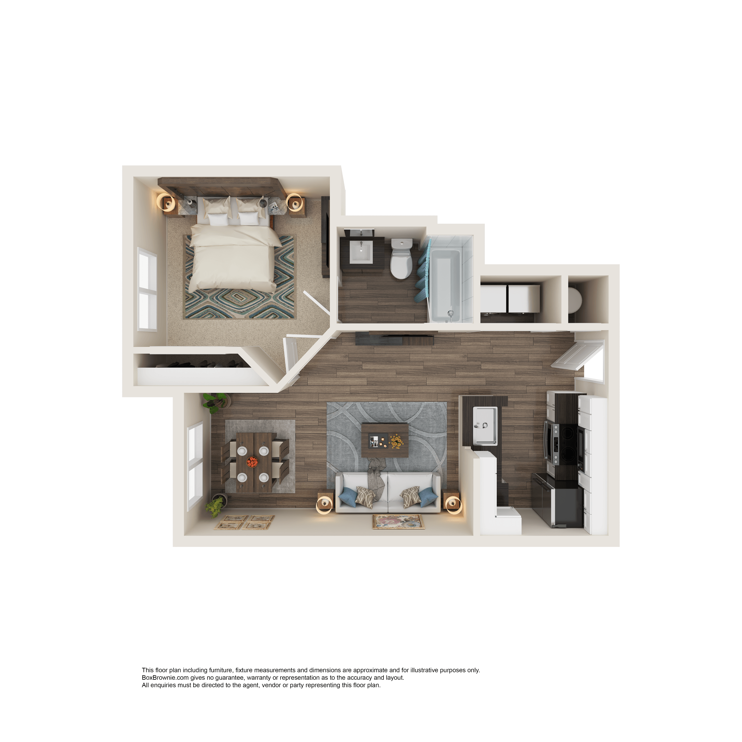 1 Bed 1 Bath Floor Plan | 527 Sq. Ft. at Element Deer Valley in Phoenix, Arizona 85027