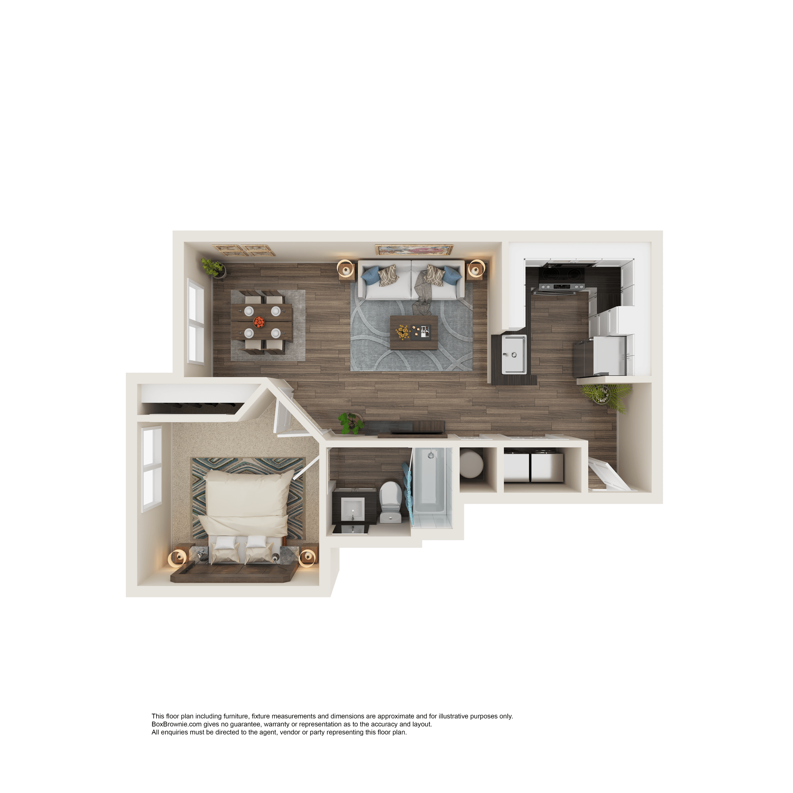 1 Bed 1 Bath Floor Plan | 560 Sq. Ft. at Element Deer Valley in Phoenix, Arizona