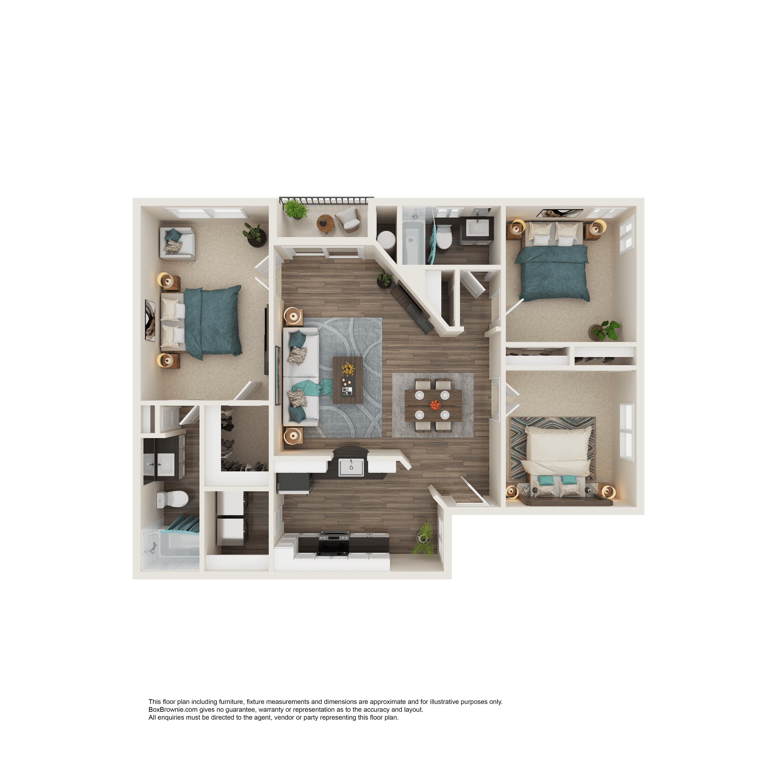 3 Bed 2 Bath Floor Plan | 1,114 Sq. Ft. at Element Deer Valley in Phoenix, Arizona