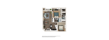 2 Bed 2 Bath Floor Plan | 837 Sq. Ft. at Element Deer Valley in Phoenix, Arizona 85027