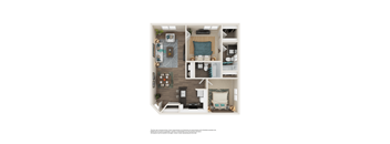 2 Bed 2 Bath Floor Plan | 834 Sq. Ft. at Element Deer Valley in Phoenix, Arizona
