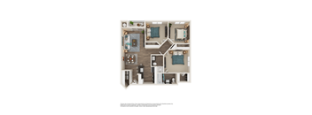 3 Bed 2 Bath Floor Plan | 997 Sq. Ft. at Element Deer Valley in Phoenix, Arizona 85027
