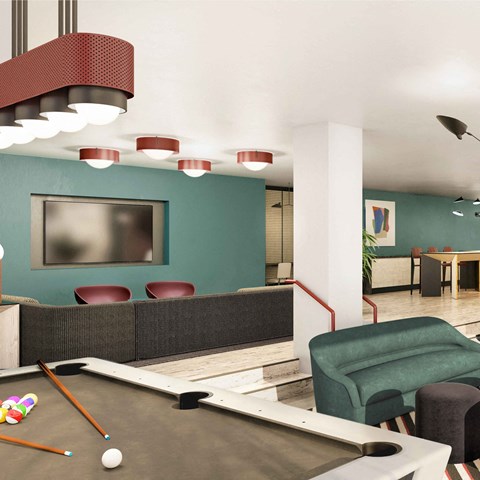 The Flat Clubhouse at The Flat, Los Angeles, CA, 90017