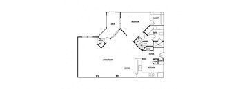 1 Bedroom Floor Plan at Willowest in Lindbergh, Georgia