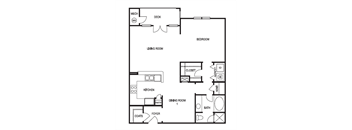 Studio Floor Plan at Willowest in Lindbergh, Atlanta