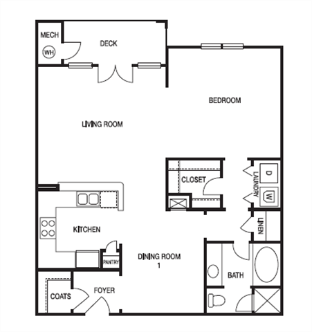 Studio Floor Plan Studio Floor Plan at Willowest in Lindbergh, Atlanta