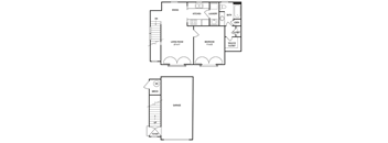 One Bedroom One Bathroom Floor Plan at Willowest in Collier Hills, Atlanta, Georgia