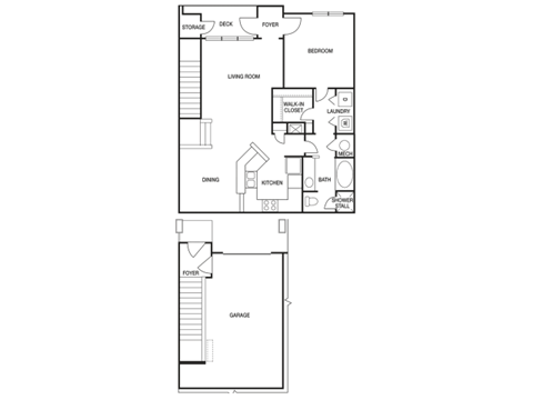 1 Bed 1 Bath Floor Plan | 925 Sq. Ft. 1 Bed 1 Bath Floor Plan | 925 Sq. Ft. at Willowest in Collier Hills, Atlanta